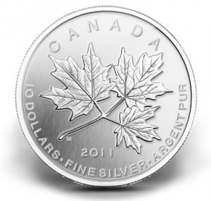 2011 $10 Maple Leaf Forever Silver Coin