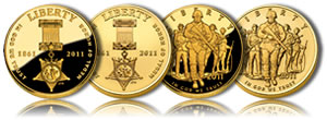 2011 Medal of Honor and US Army Commemorative Gold Coins