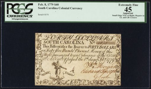 South Carolina February 8, 1779 $40