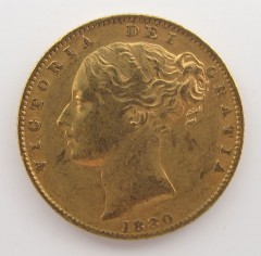 1880 Australian Gold Imperial Sovereign