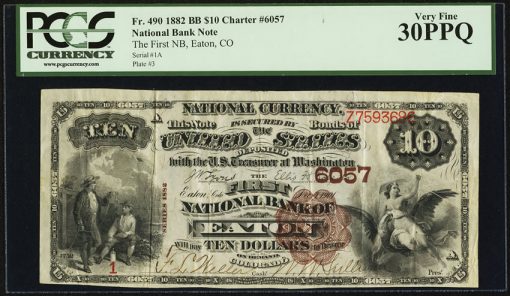 Eaton, CO - $10 1882 Brown Back