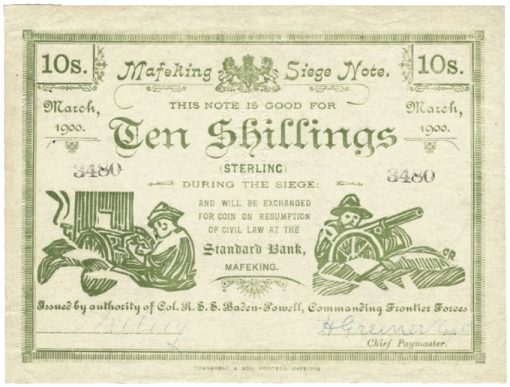 South African 10-Shilling banknote