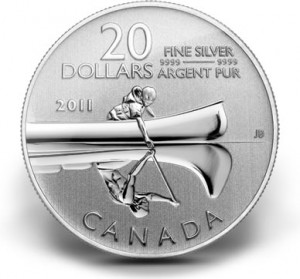 2011 $20 Canoe Silver Coin
