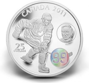 2011 $25 Wayne and Walter Gretzky Silver Hologram Coin