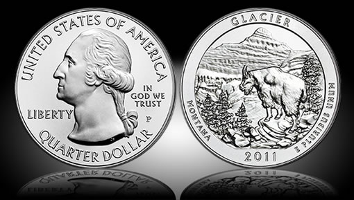 2011-P Glacier National Park Five Ounce Silver Uncirculated Coin