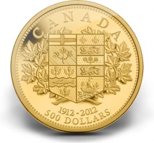 2012 $500 100th Anniversary of First Canadian Gold Coin