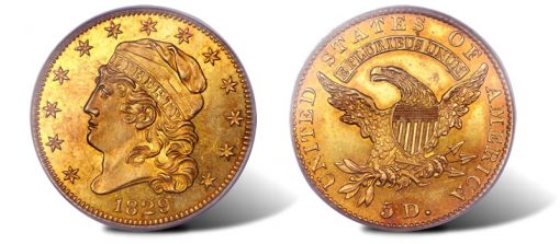 1829 BD-1 Large Date Half Eagle