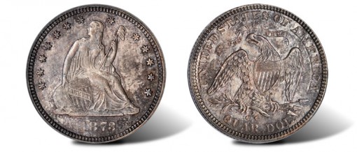1873-CC Liberty Seated No Arrows Quarter