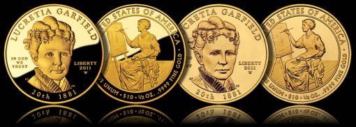 2011 Lucretia Garfield First Spouse Gold Coins