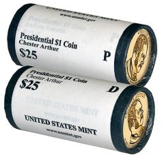 Chester A. Arthur Presidential $1 Coin Rolls
