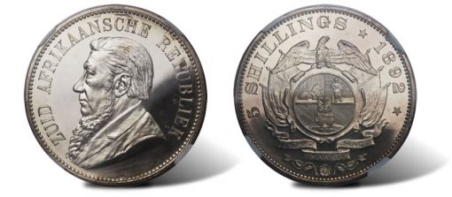 South Africa Republic Proof 5 Shilling 1892