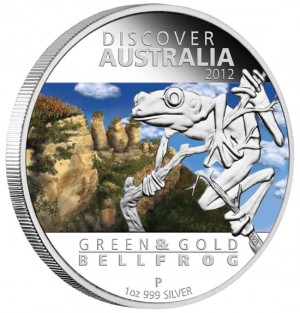 Green and Gold Bell Frog Silver Proof Coin
