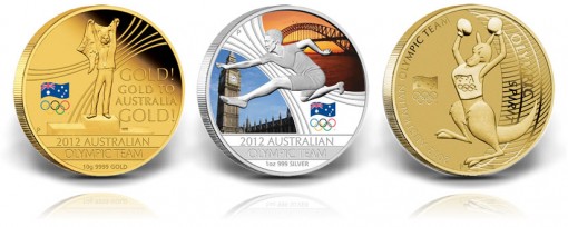 2012 Australian Olympic Team Gold, Silver and Bronze Coins