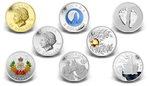 2012 Canadian Collector Coins - Diamond Jubilee, Titanic, Birthstone, Wolf Moon