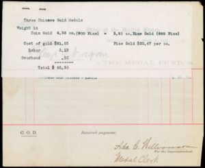 U.S. Mint receipt dated March 2, 1921