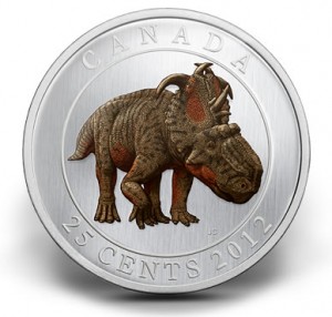 2012 25-Cent Pachyrhinosaurus Lakustai Glow-In-The-Dark Coin