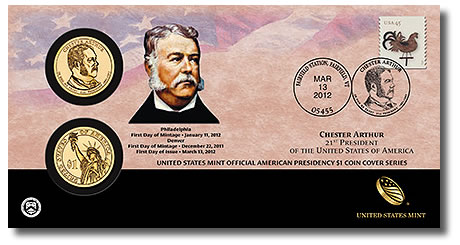 2012 Chester Arthur Presidential Dollar Coin Cover