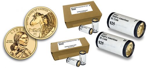 2012 Native American Dollar Coin Rolls and Boxes