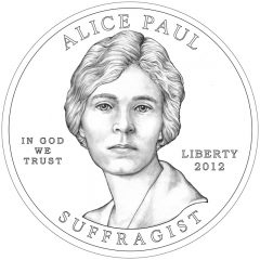 Alice Paul and the Suffrage Movement Gold Coin Obverse Design