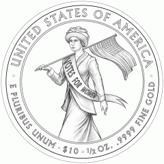 Alice Paul and the Suffrage Movement Gold Coin Reverse Design