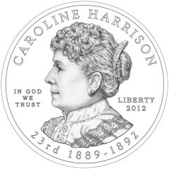 Caroline Harrison First Spouse Gold Coin Obverse Design
