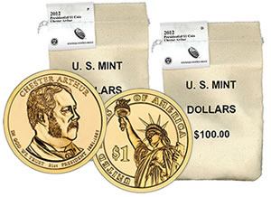 Chester Arthur Presidential $1 Coin Bags