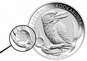2012 Kookaburra Silver Bullion Coin with Dragon Privy Mark
