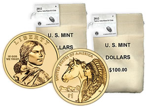 Bags of 2012 Native American $1 Coins