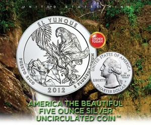 US Mint Promotion of El Yunque National Forest 5 Oz Silver Uncirculated Coin