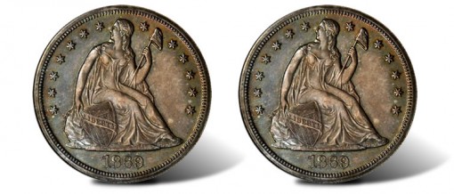 1869 Liberty Seated Silver Dollar
