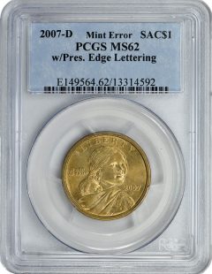 PCGS Slabbed 2007-D $1 Sacagawea Error Coin