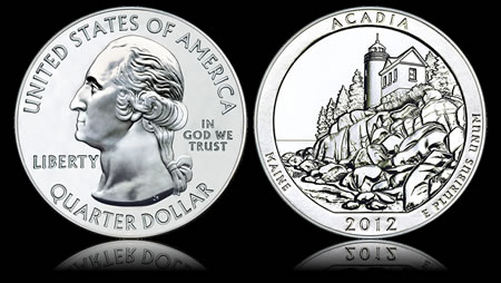 2012 Acadia National Park Five Ounce Silver Bullion Coin
