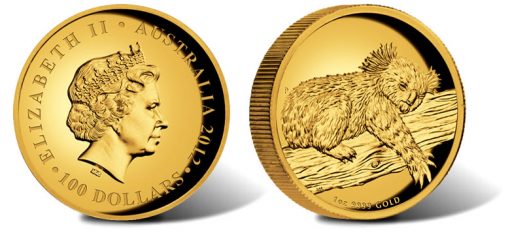2012 Australian Koala Gold Proof Coin - 1 Oz. High Relief