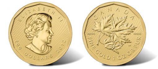 2012 .99999 Canadian Gold Maple Leaf bullion coin