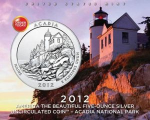 2012-P Acadia National Park 5 Oz Silver Uncirculated Coin