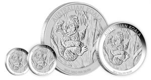 Four 2013 Australian Koala Silver Bullion Coins