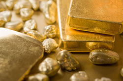 Gold bars, nuggets