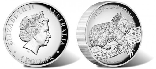 2012 Australian Koala High Relief Silver Proof Coin