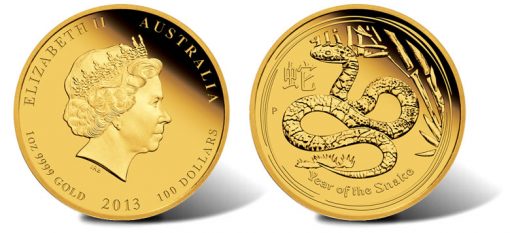2013 Year of the Snake Gold Proof Coin