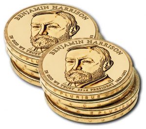 Edges of Benjamin Harrison Presidential $1 Coins