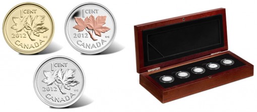 2012 Canadian Farewell to the Penny 1 Cent Coins