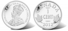 2012 Two Maple Leaves Design (1920-1936) 1 Cent Silver Coin