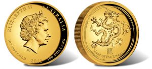 2012 Year of the Dragon High Relief 1 oz Gold Proof Coin
