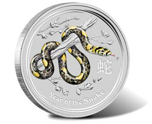 Australian 2013 Year of the Snake 1 Kilo Gemstone Silver Coin