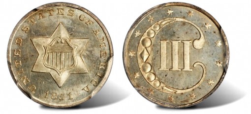 1851 Silver Three-Cent Piece