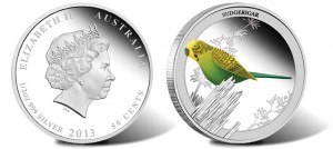 Budgerigar Lands on 2013 Australian Silver Proof Coin