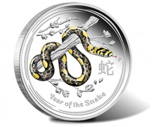 2013 Year of the Snake Colored Silver Proof Coin