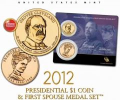Grover Cleveland Presidential $1 Coin & First Spouse Medal Set for First Term