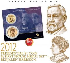 Harrison Presidential $1 Coin & First Spouse Medal Set Released