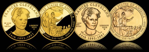 Frances Cleveland Second Term First Spouse Gold Coins